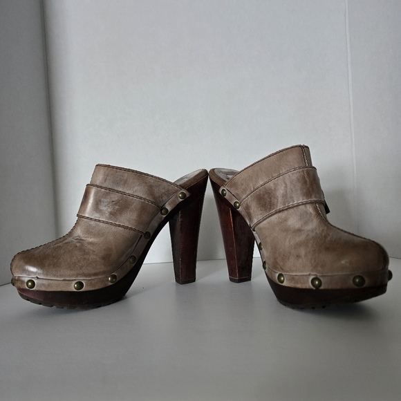 Steve Madden Dakkota Leather Platform Side Buckle Clogs Size 9.5 - Picture 3 of 10